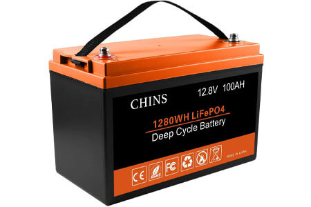 CHINS 12V 100Ah LiFePO4 Deep Cycle Battery