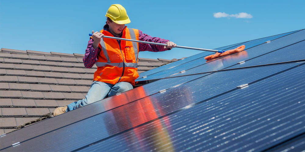 Hire a professional to clean solar panel