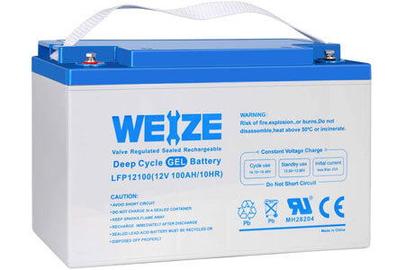 Weize 12V 100AH Pure Gel Deep Cycle Rechargeable Battery