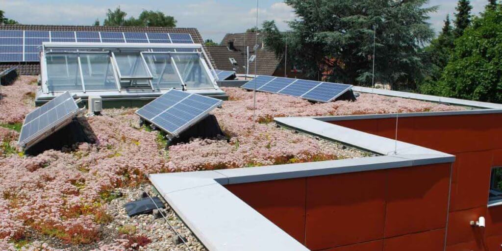 Tar And Gravel Roof With Solar Panels