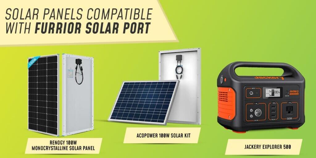 Solar panels compatible with the furrion port